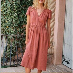 Christy Dawn Dress in terracota gauze XS P
